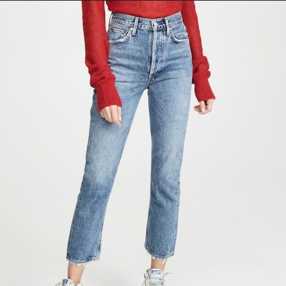 AGOLDE Riley High Rise Straight Crop Jean Frequency 100% Cotton Button Fly 27